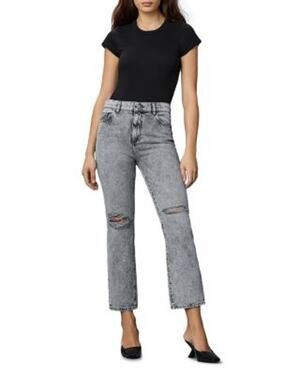 DL1961 Patti Straight Leg Ankle Jeans Women's Size 32 High Rise Gray Distressed